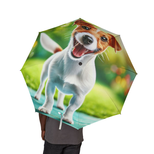 Jack Russell Terrier Semi-Automatic Foldable Umbrella