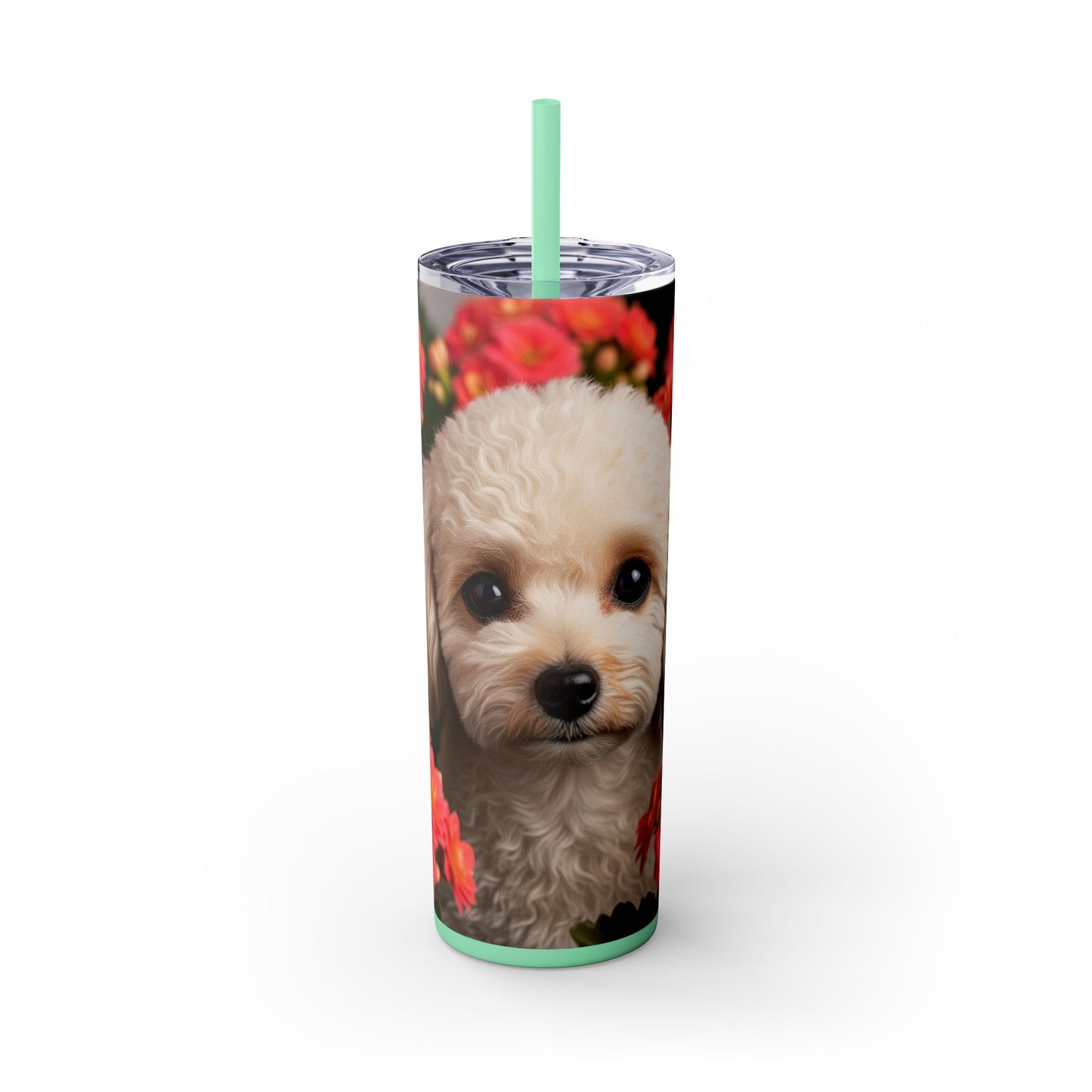 Miniature Poodle Tumbler with Straw, 20oz