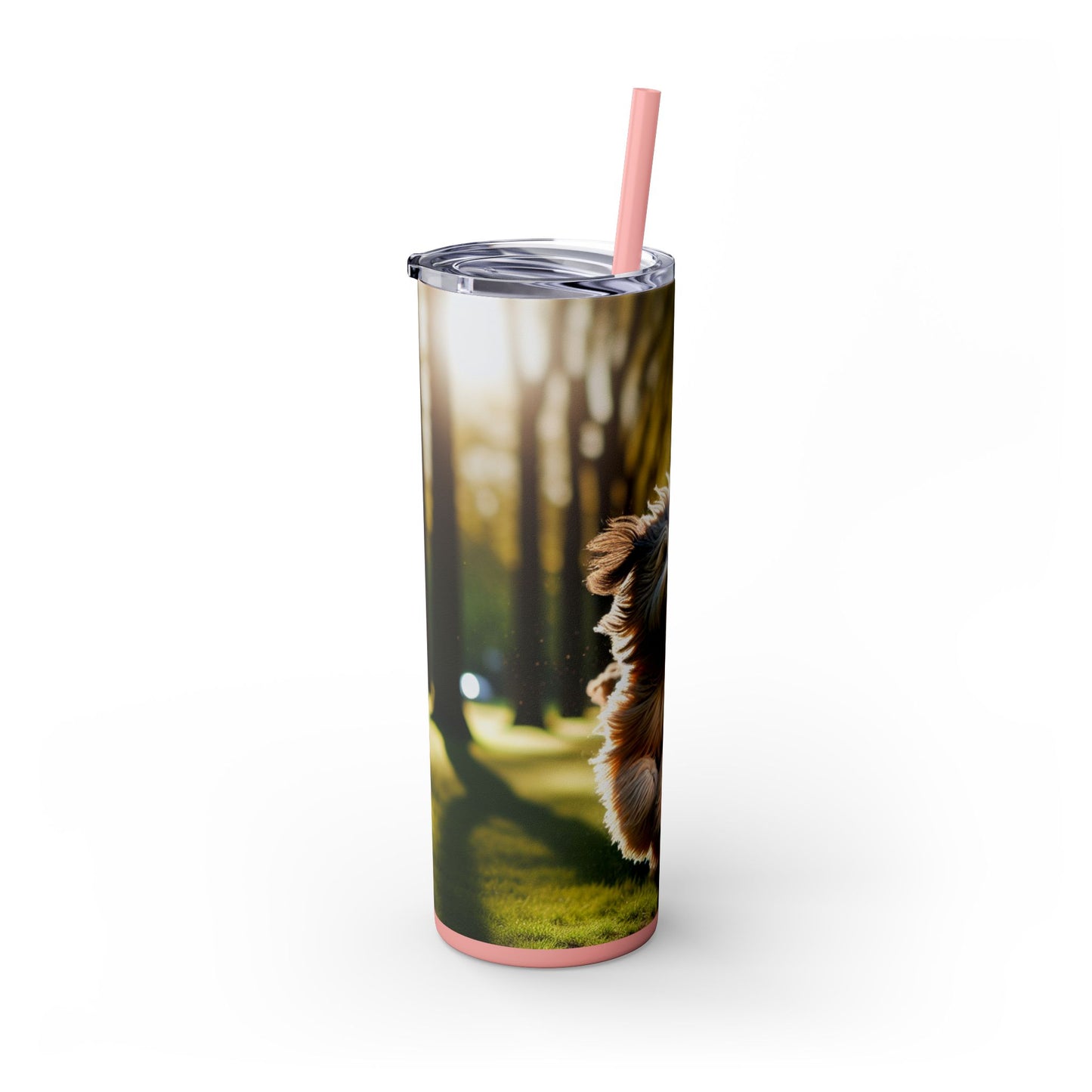 Polish Lowland Sheepdog Skinny Tumbler with Straw, 20oz