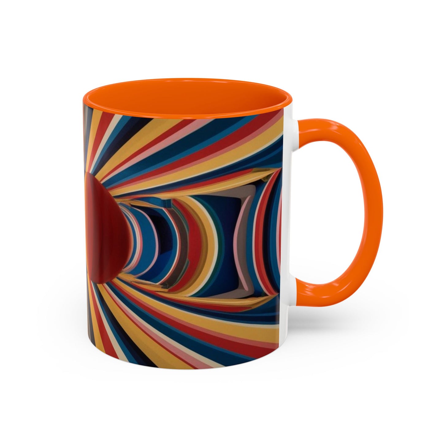Optical Illusion Accent Mug – Ceramic Coffee Cup