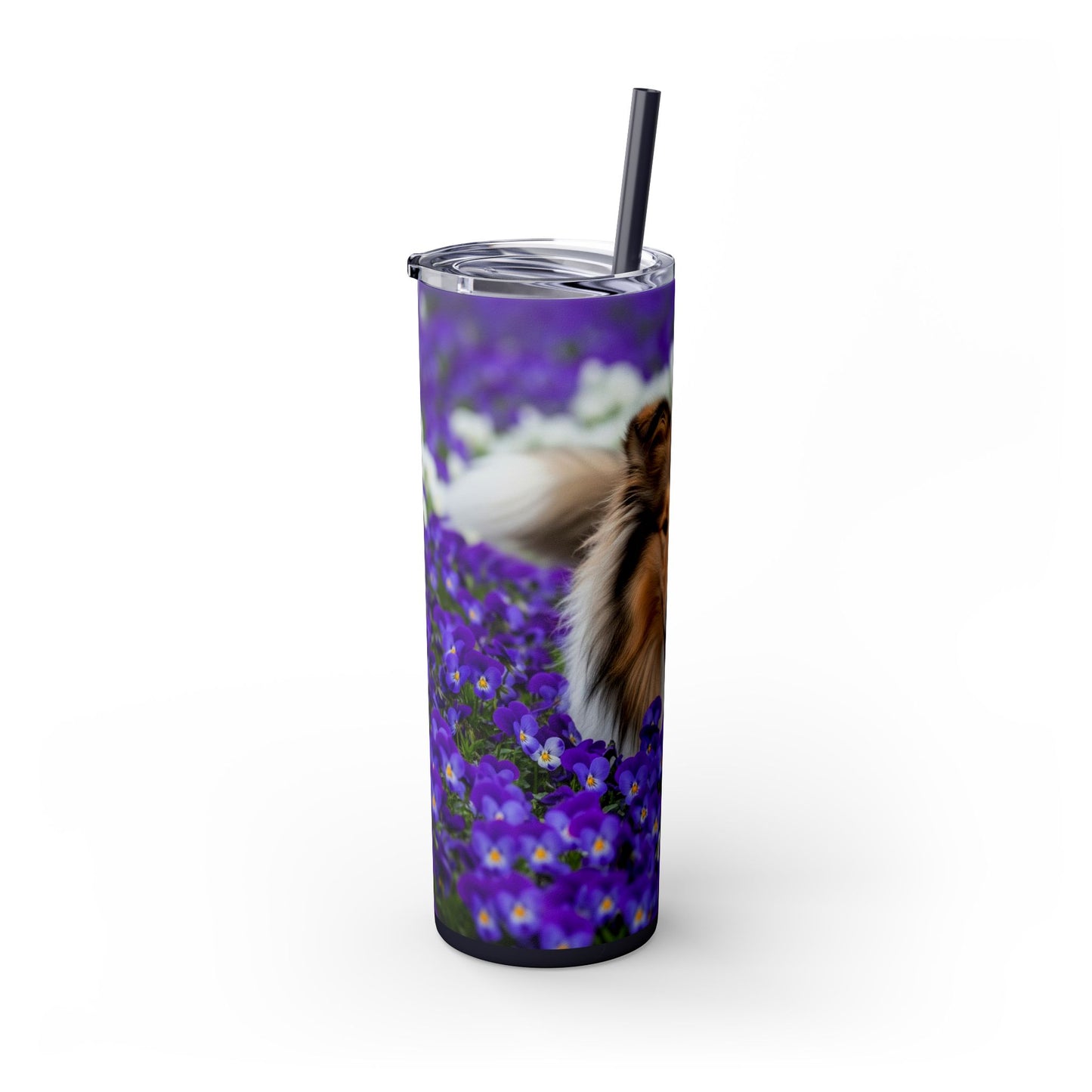 Gobelet isotherme Collie Skinny avec paille, 590 ml