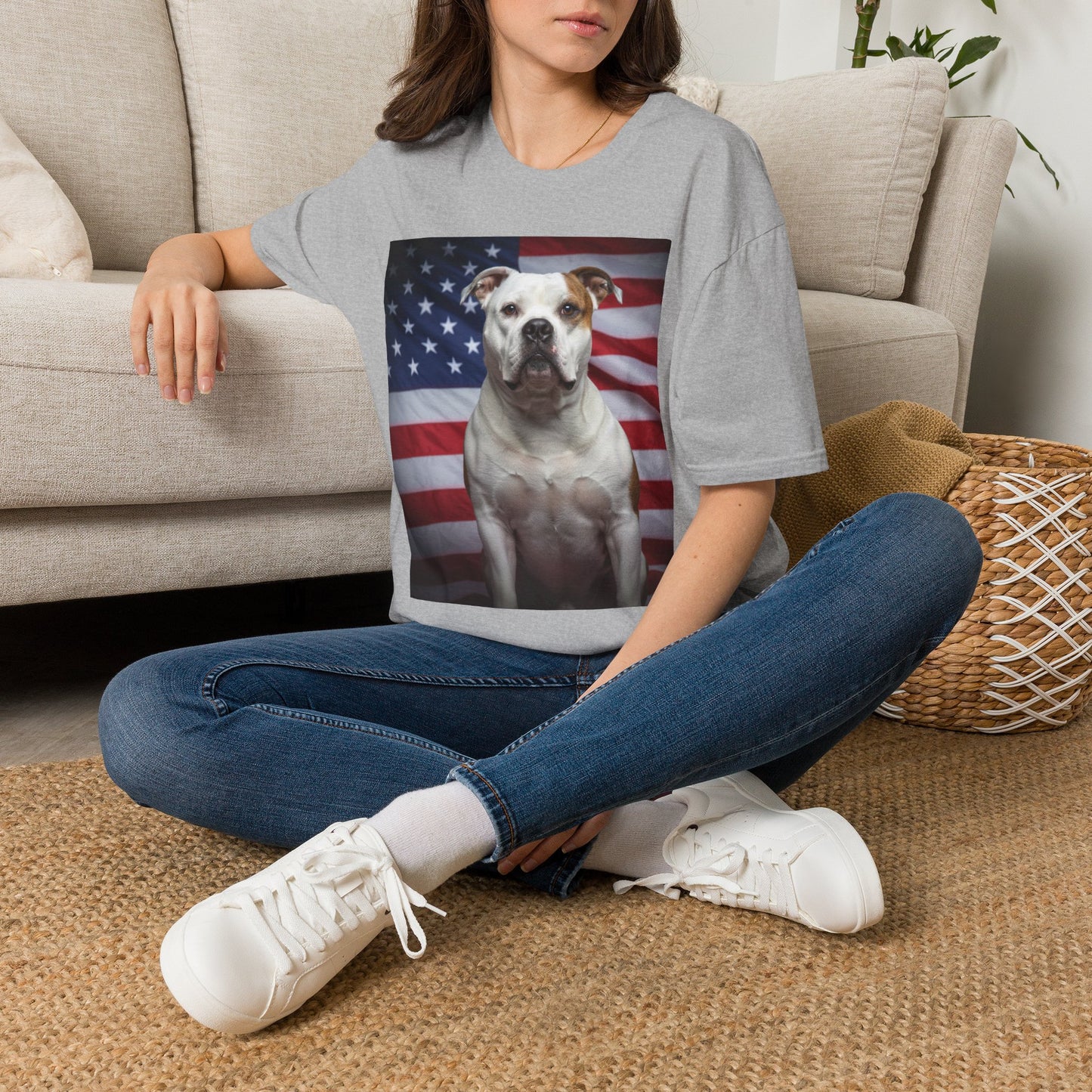 Patriotic T-Shirt — American Flag Dog Tee