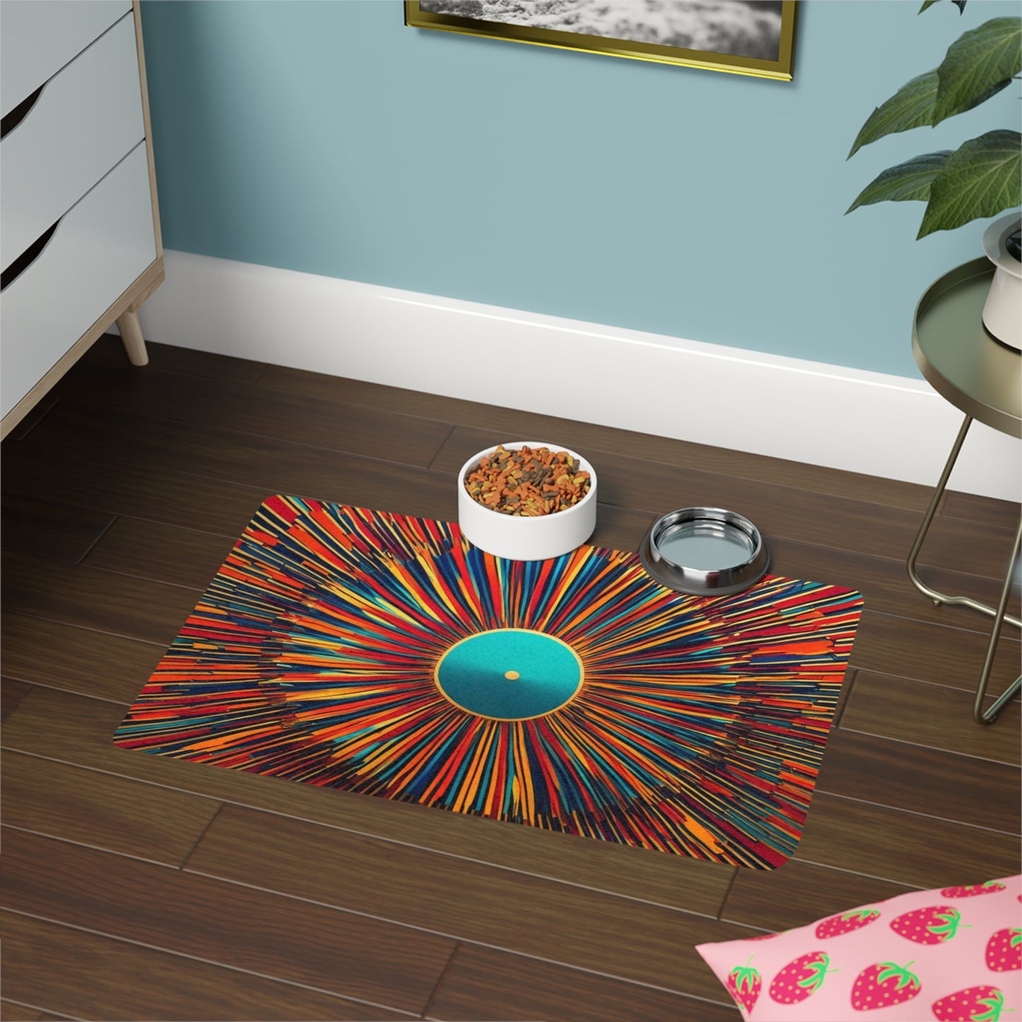 Pet Food Mat (12x18) - Optical Illusion