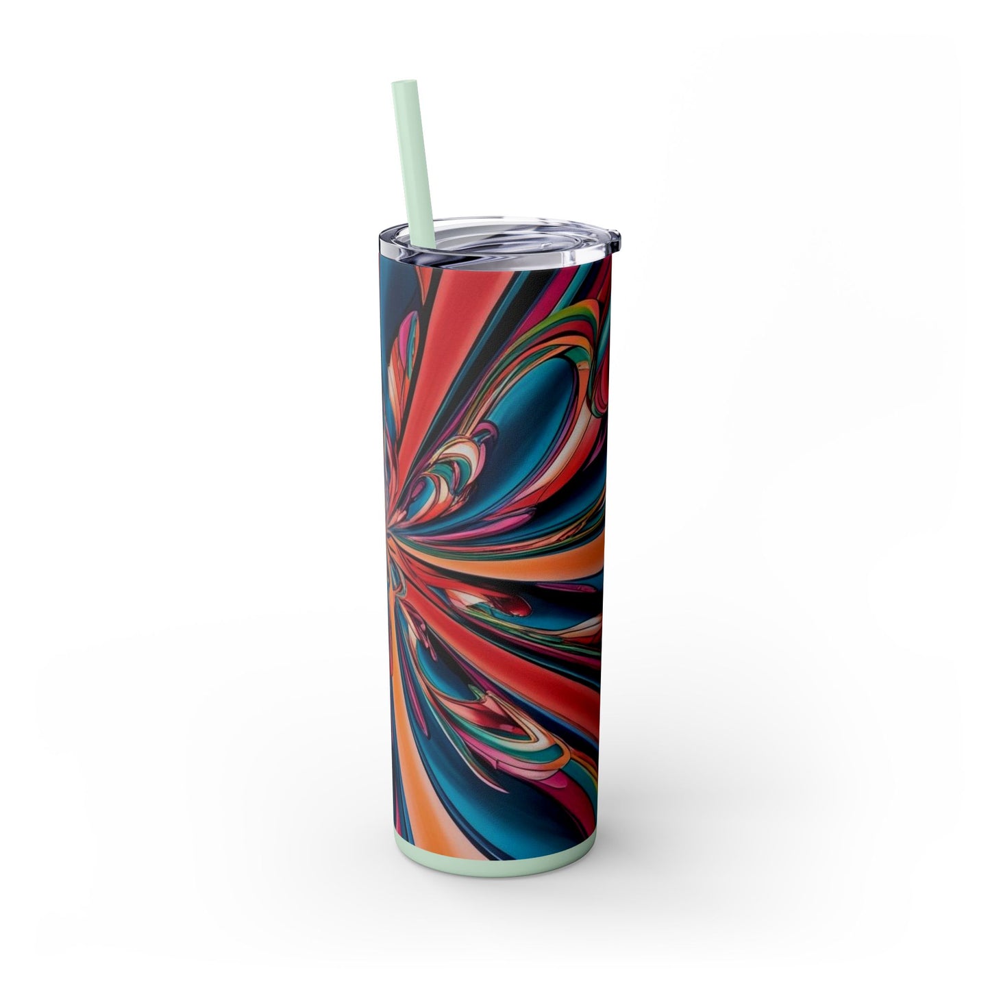 Optical Illusion Skinny Tumbler with Straw, 20oz