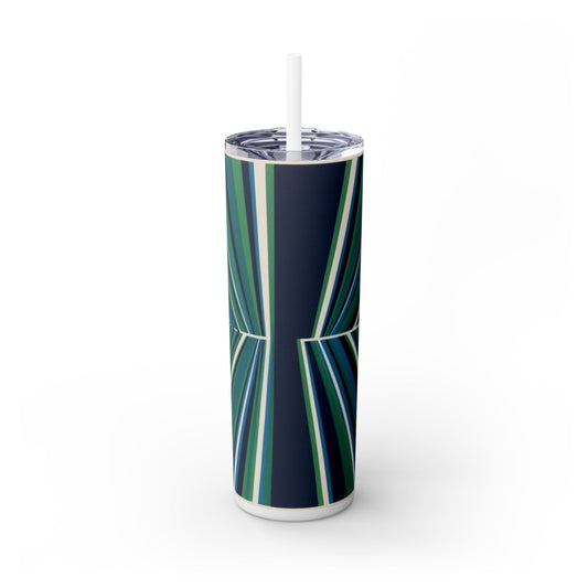 Optical Illusion Skinny Tumbler with Straw, 20oz