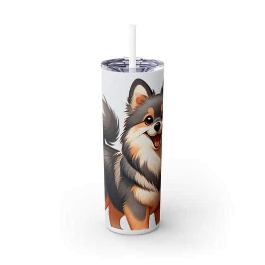 Swedish Vallhund Skinny Tumbler with Straw, 20oz