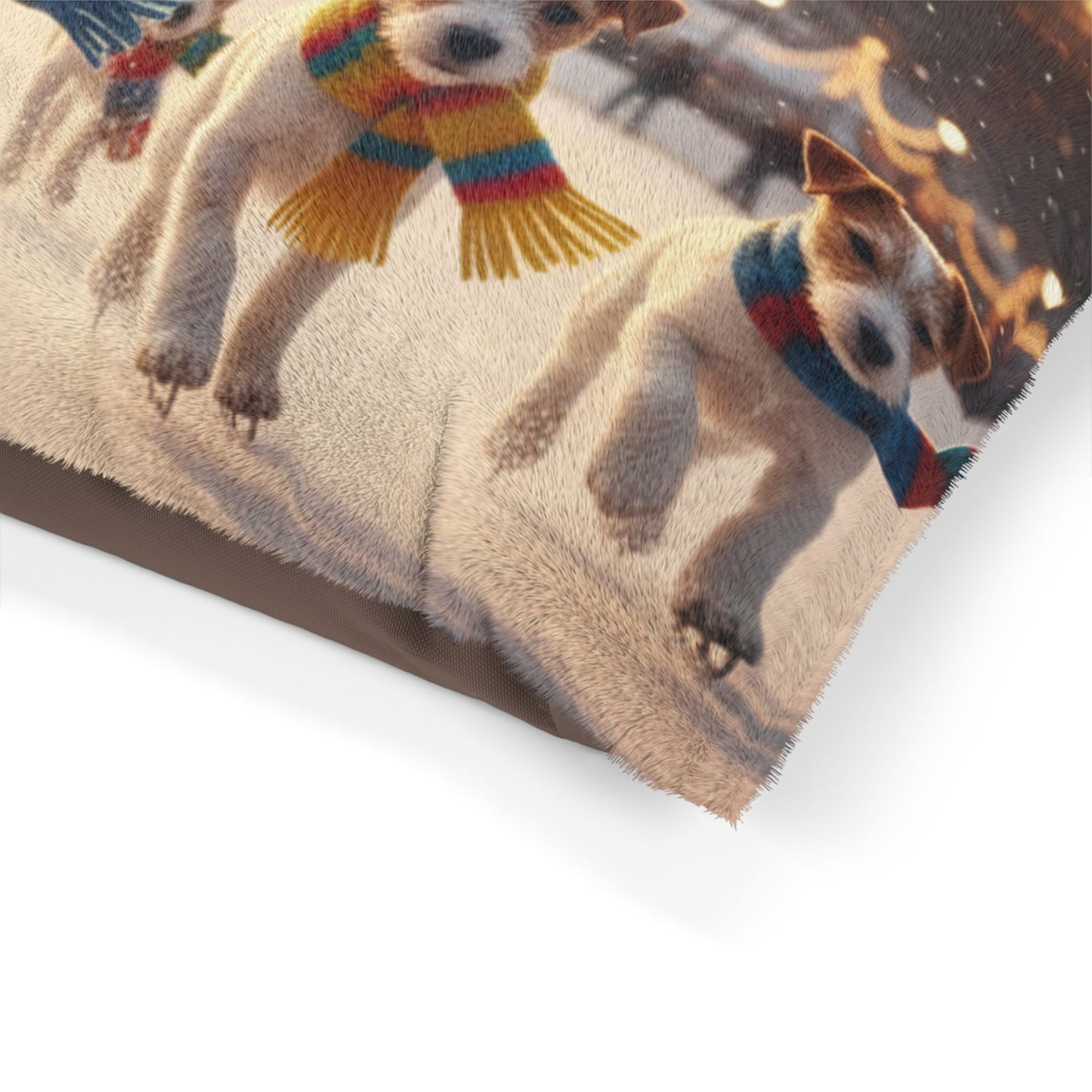 Holiday Puppy Cityscape Pet Bed