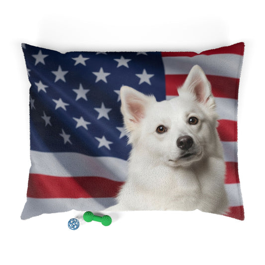 American Eskimo Dog Patriotic Pet Bed