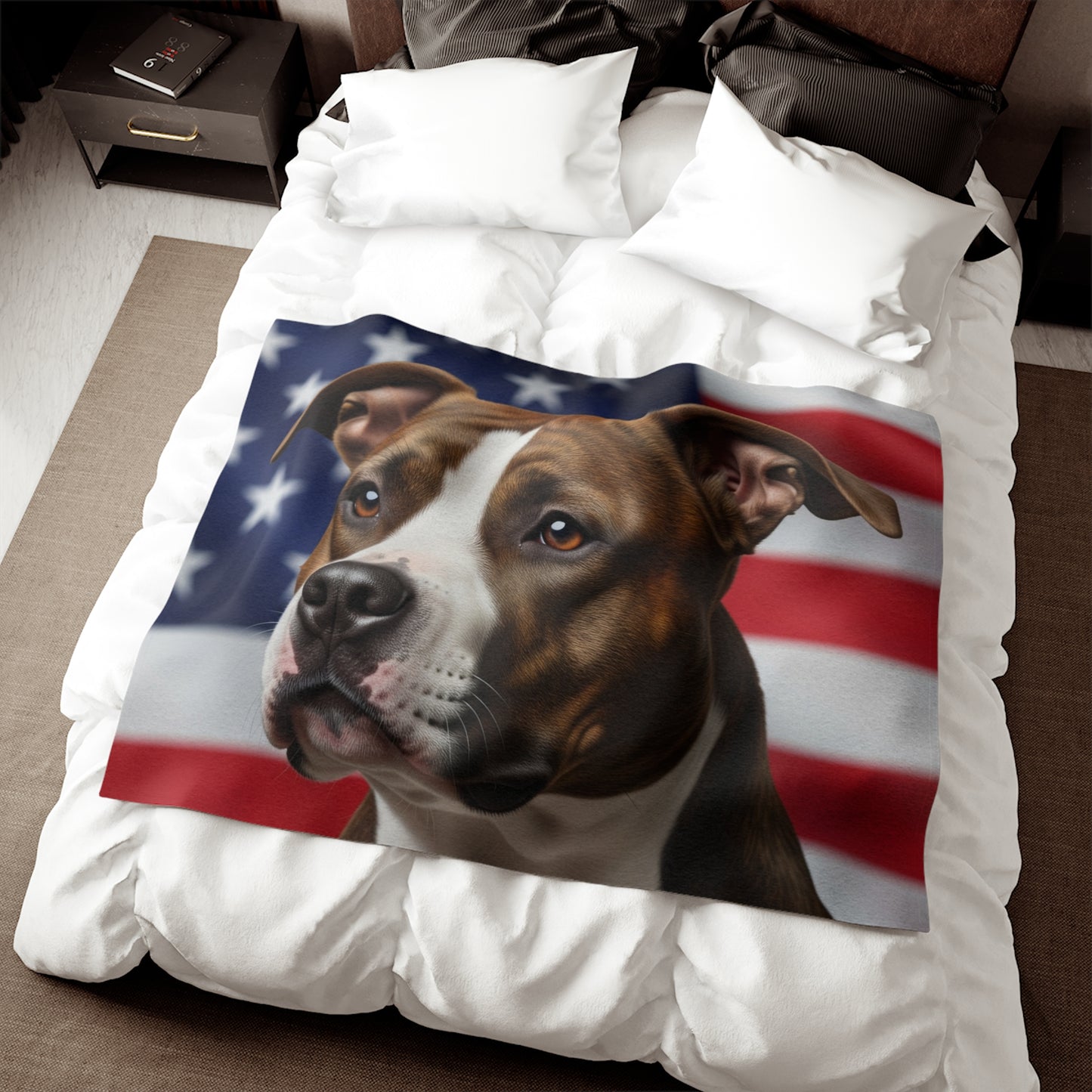 American Staffordshire Terrier Patriotic Blanket