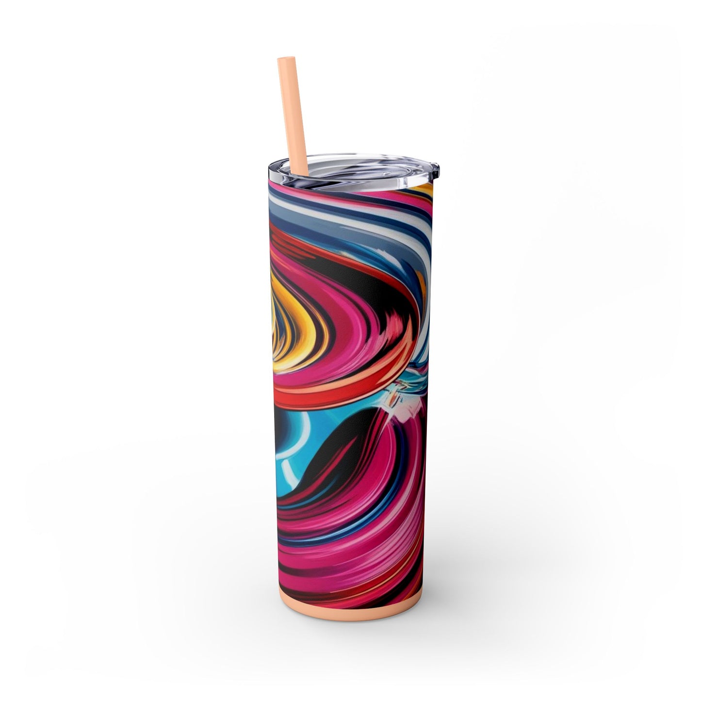 Optical Illusion Skinny Tumbler with Straw, 20oz