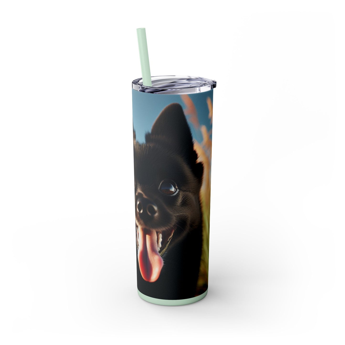 Schipperke Skinny Tumbler with Straw, 20oz