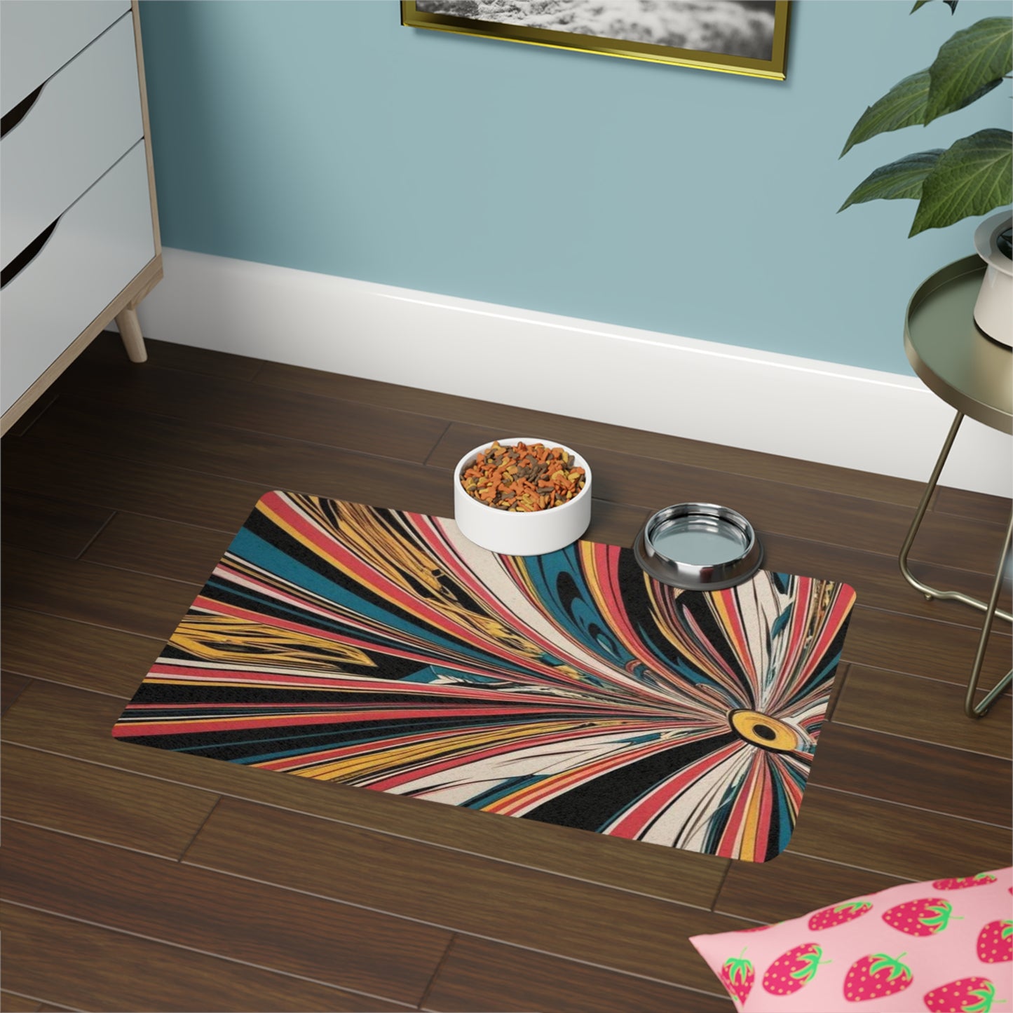 Pet Food Mat (12x18) - Optical Illusion