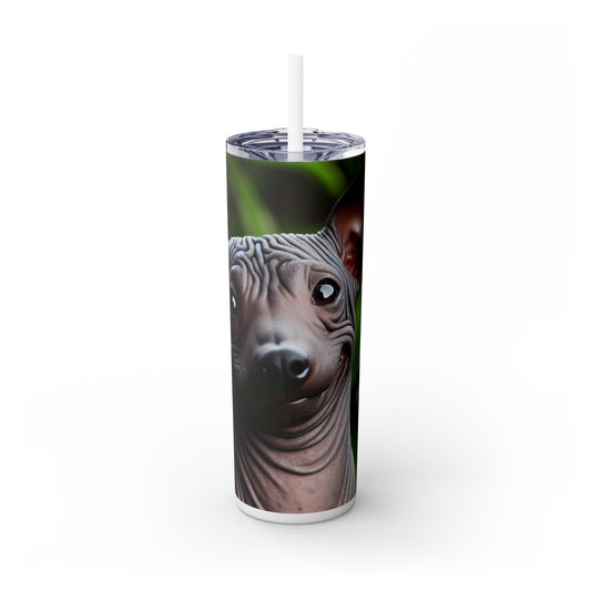 Peruvian Hairless Dog Skinny Tumbler with Straw, 20oz