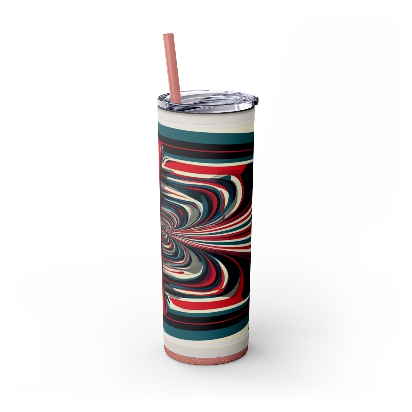 Optical Illusion Skinny Tumbler with Straw, 20oz