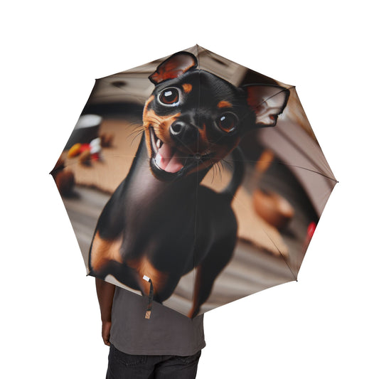 English Toy Terrier Semi-Automatic Foldable Umbrella