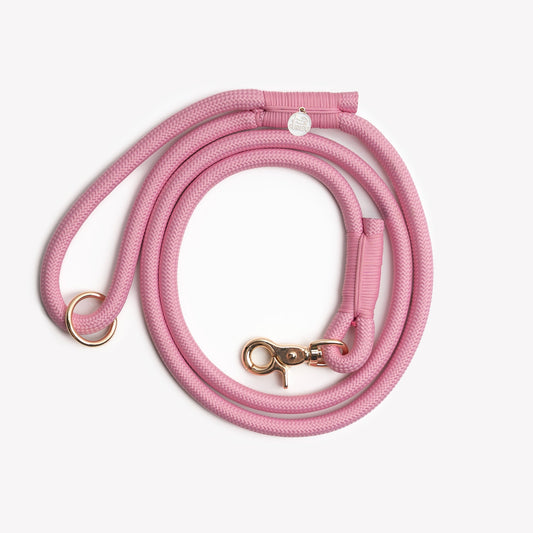 Laisse en corde tressée « rose »