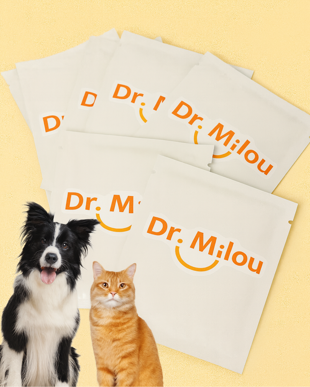 Toallitas dentales para dedos Dr. Milou para mascotas: cuidado bucal diario para perros y gatos