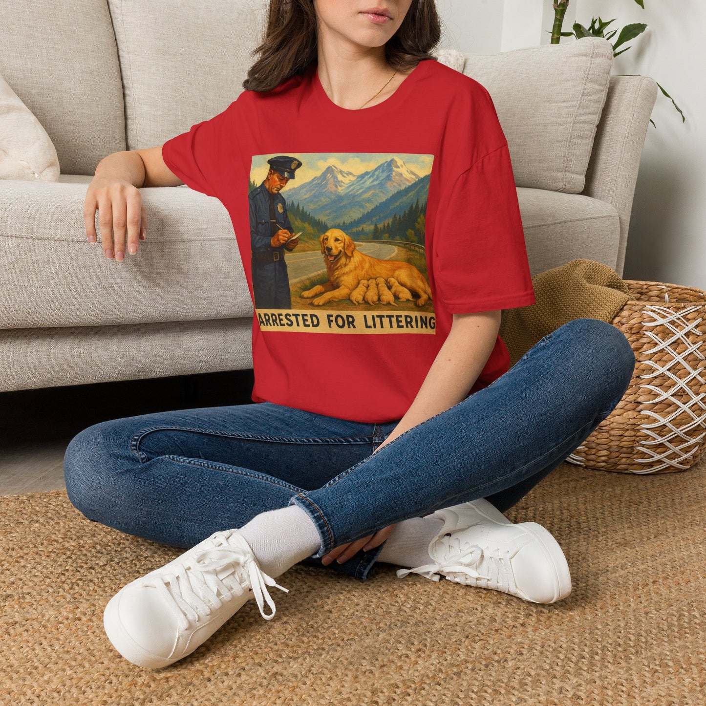 "Arrested for Littering" Retro Tee Shirt