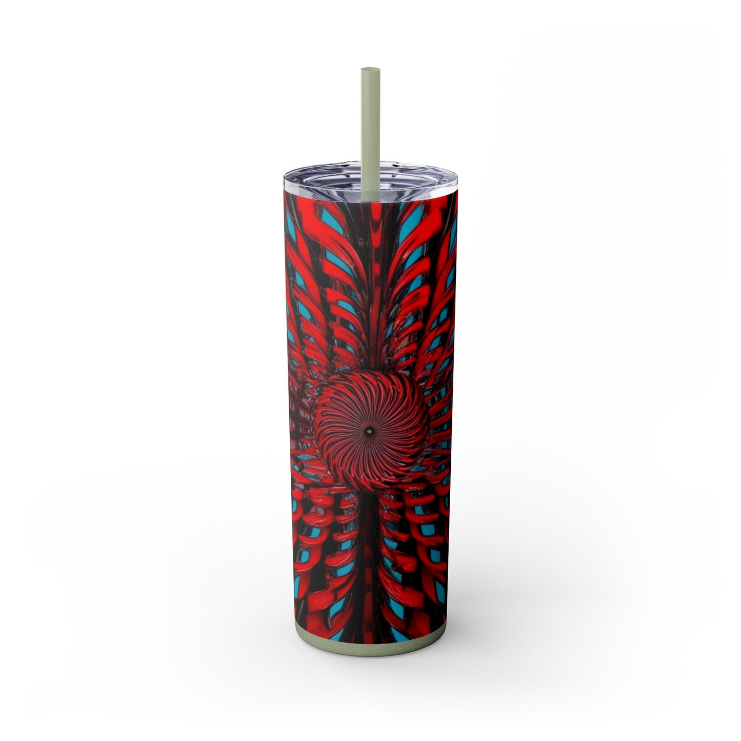Optical Illusion Skinny Tumbler with Straw, 20oz