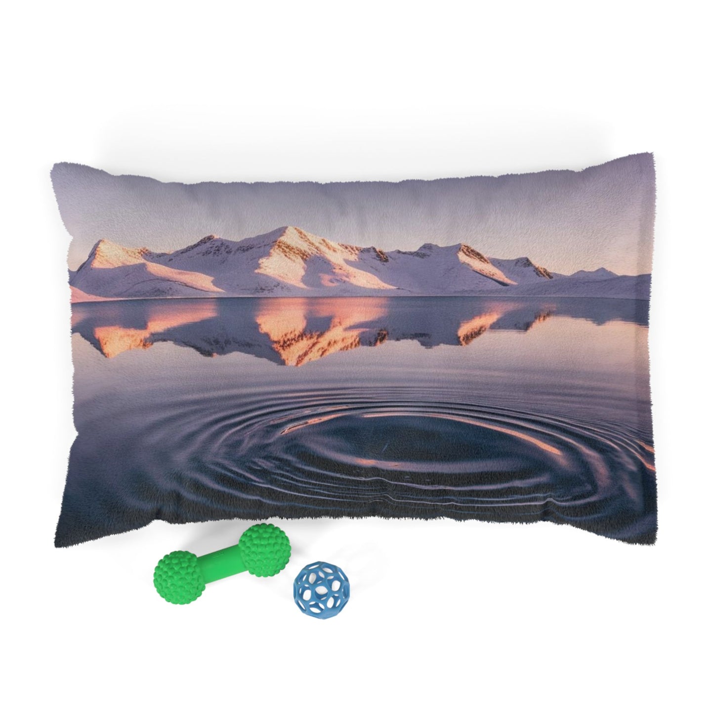 Ripple in a Snowy Mountain Lake Pet Bed