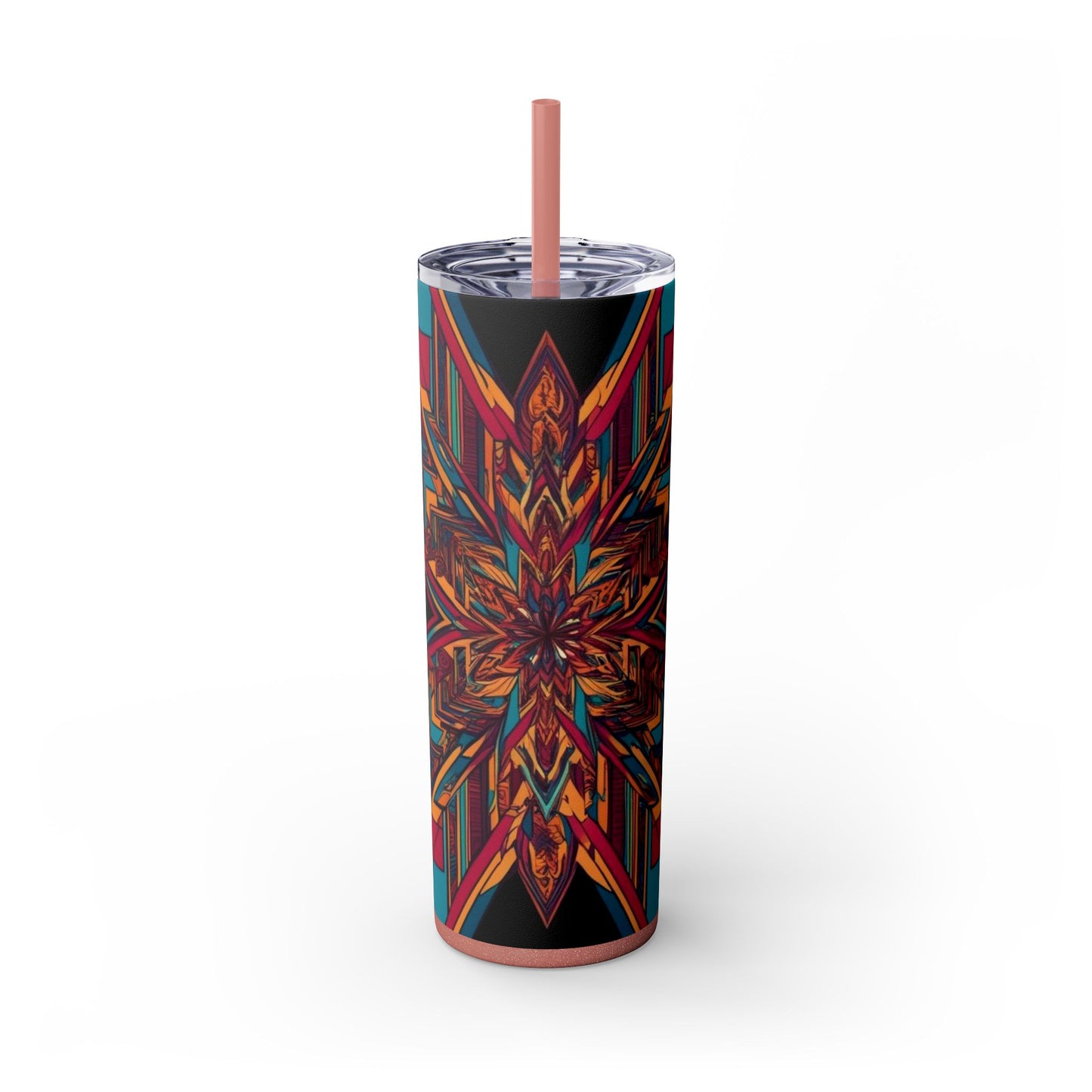 Optical Illusion Skinny Tumbler with Straw, 20oz