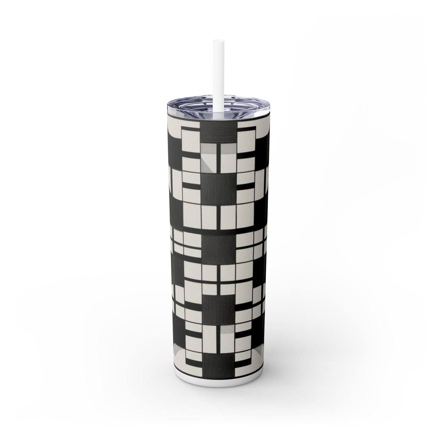 Optical Illusion Skinny Tumbler with Straw, 20oz