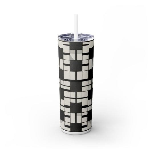 Optical Illusion Skinny Tumbler with Straw, 20oz