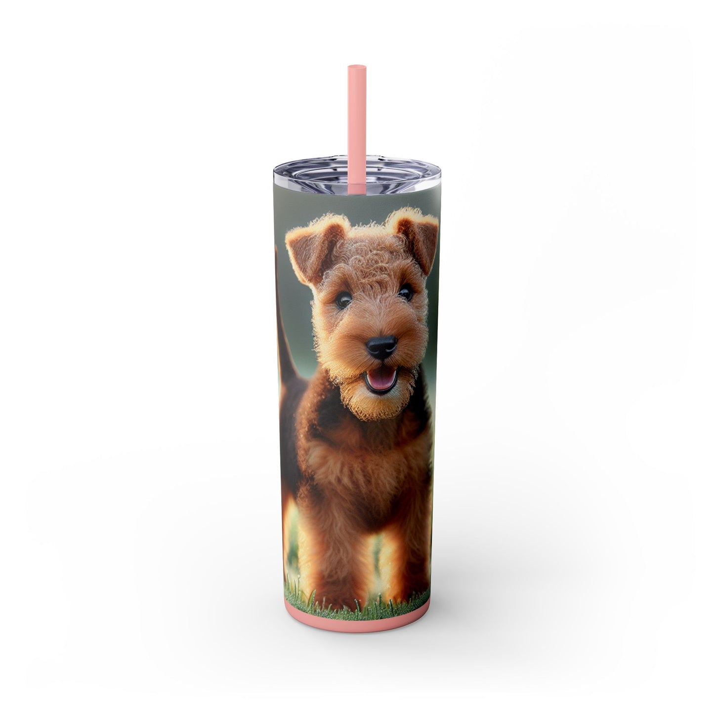 Welsh Terrier Skinny Tumbler with Straw, 20oz