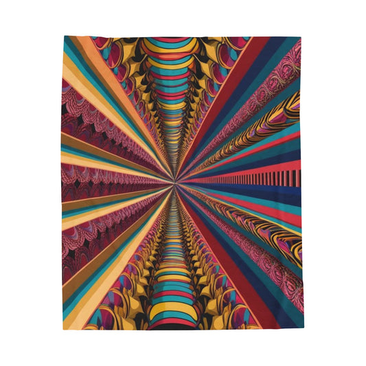 Velveteen Plush Blanket- Optical Illusion