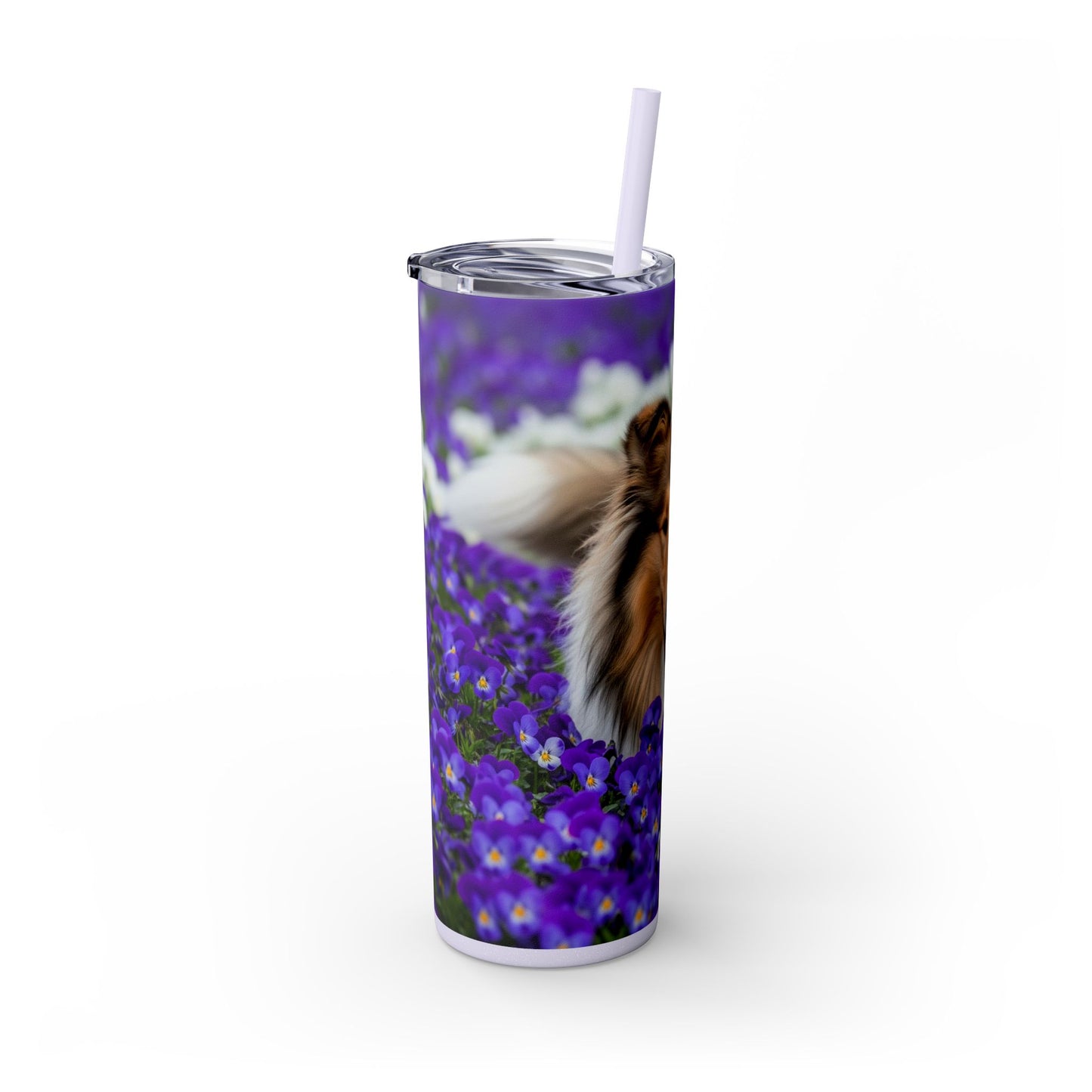 Gobelet isotherme Collie Skinny avec paille, 590 ml