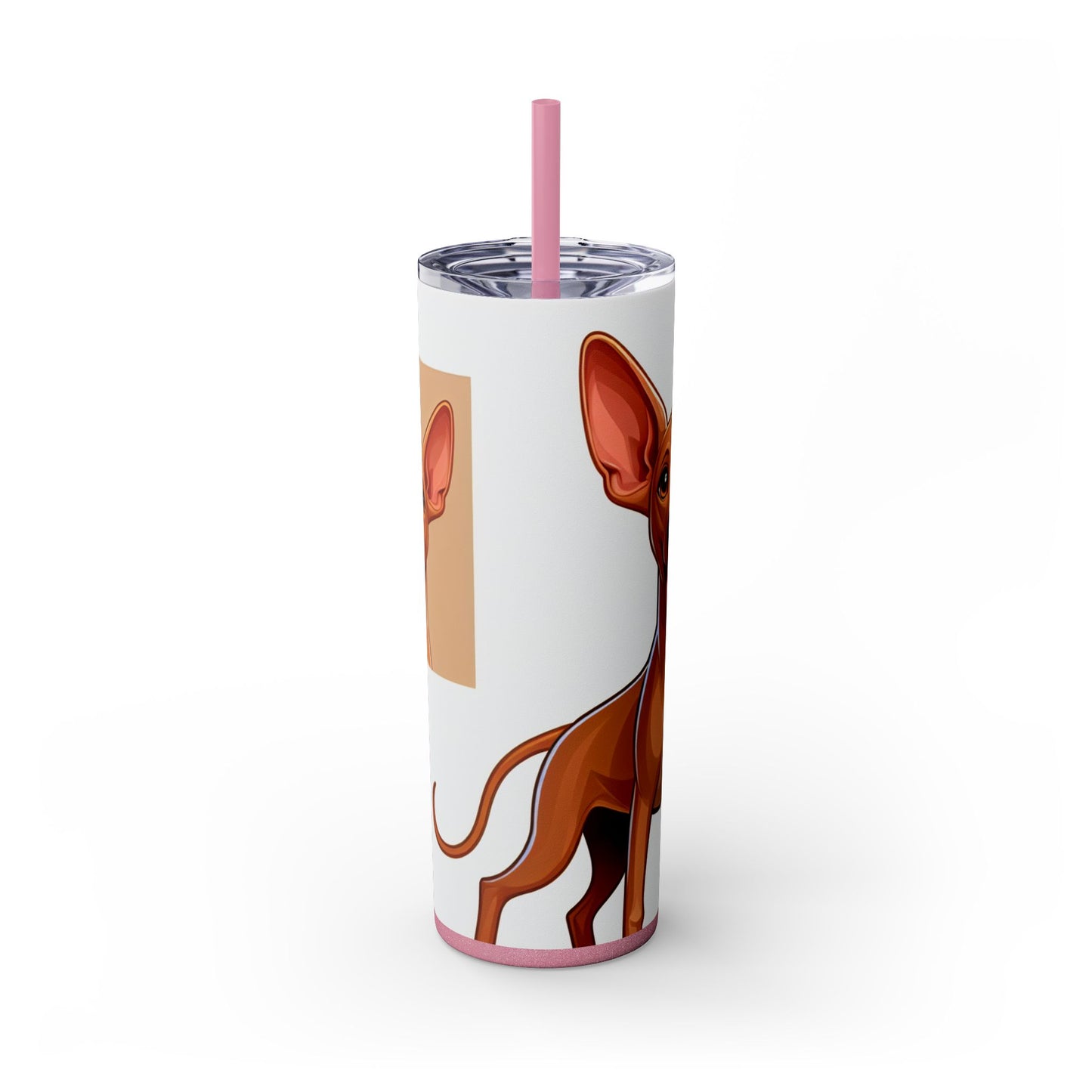 Pharaoh Hound Skinny Tumbler with Straw, 20oz