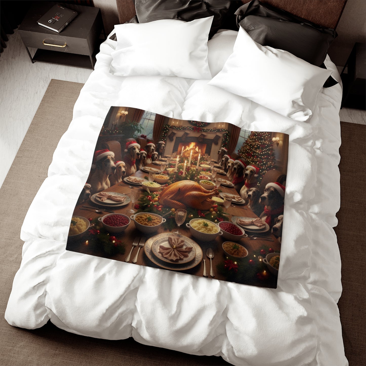 Great Dane Festive Holiday Dinner Blanket