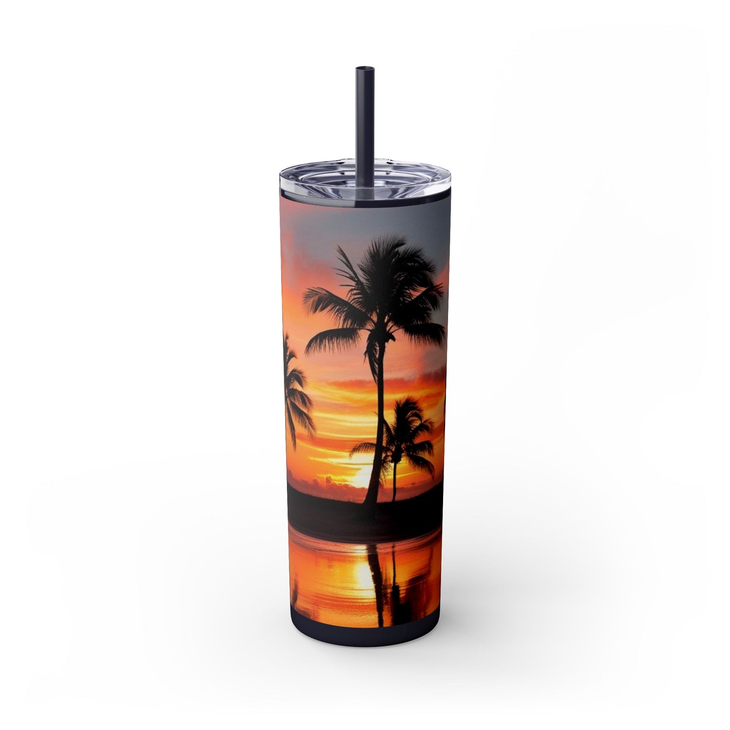 Brilliant Sunrise Skinny Tumbler with Straw, 20oz