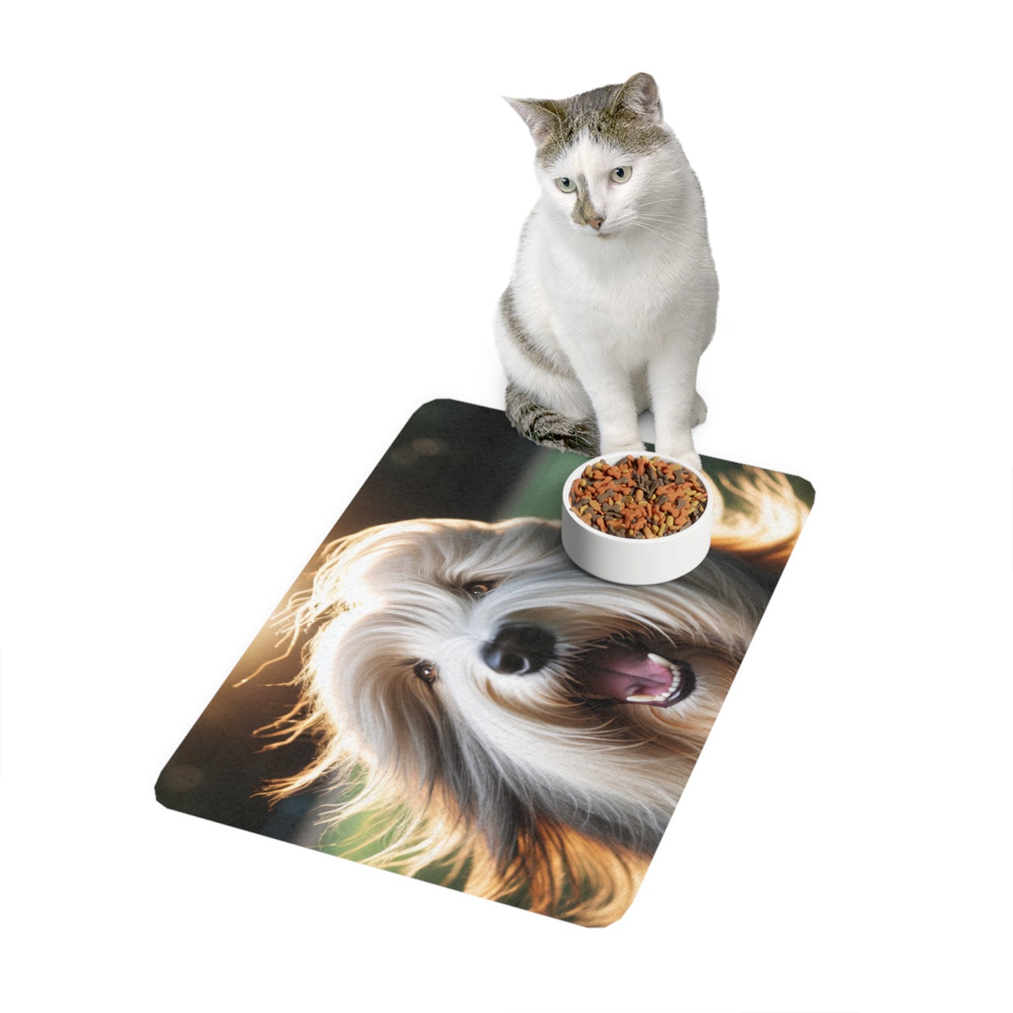 Pet Food Mat (12x18) - Bearded Collie