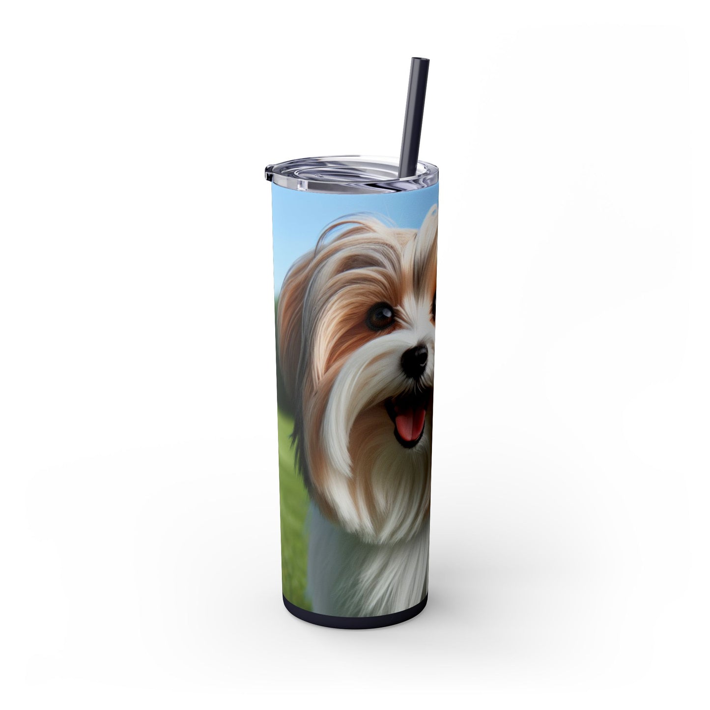 Biewer Terrier Tumbler with Straw, 20oz