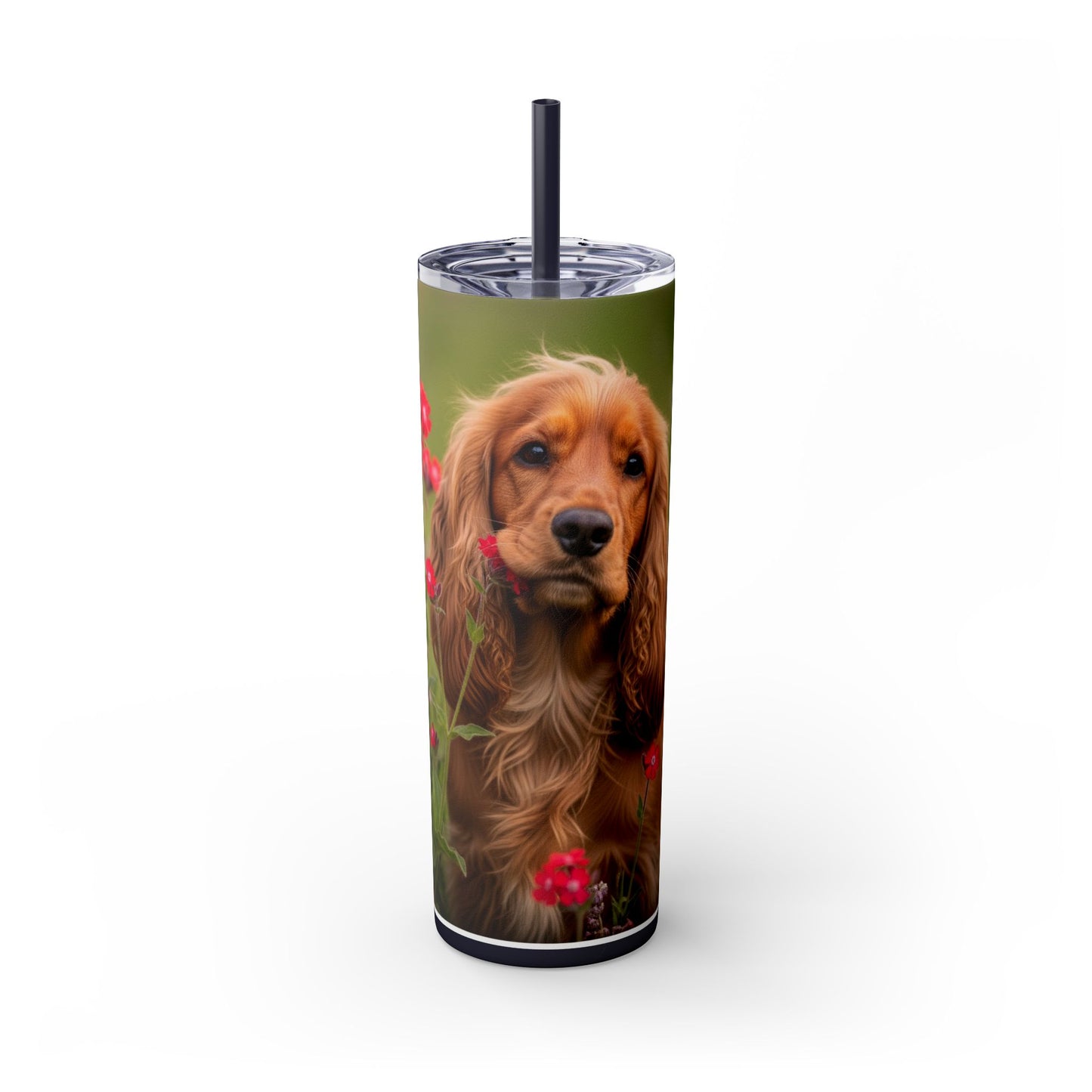 Vaso delgado con pajita de Cocker Spaniel, 20 oz