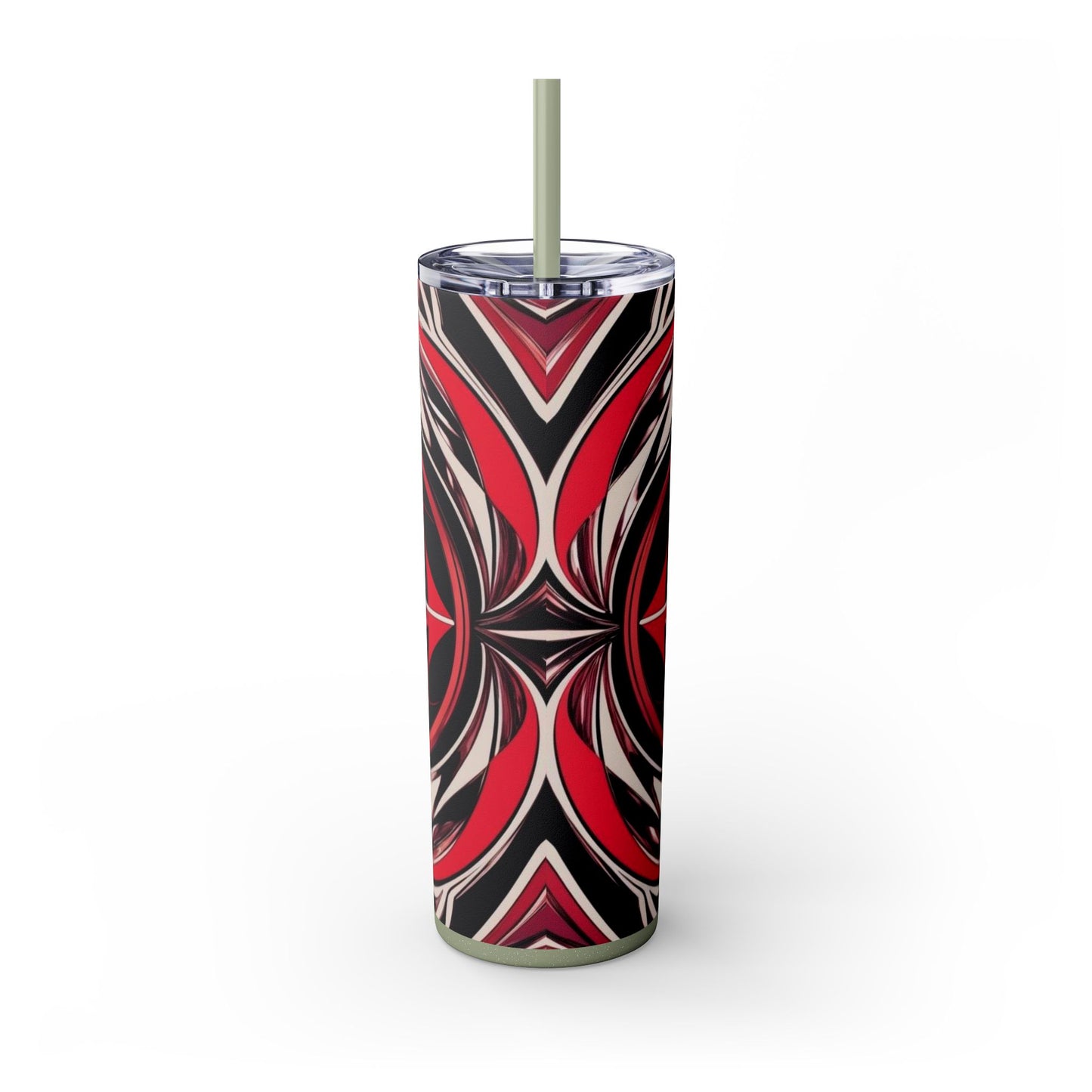 Optical Illusion Skinny Tumbler with Straw, 20oz