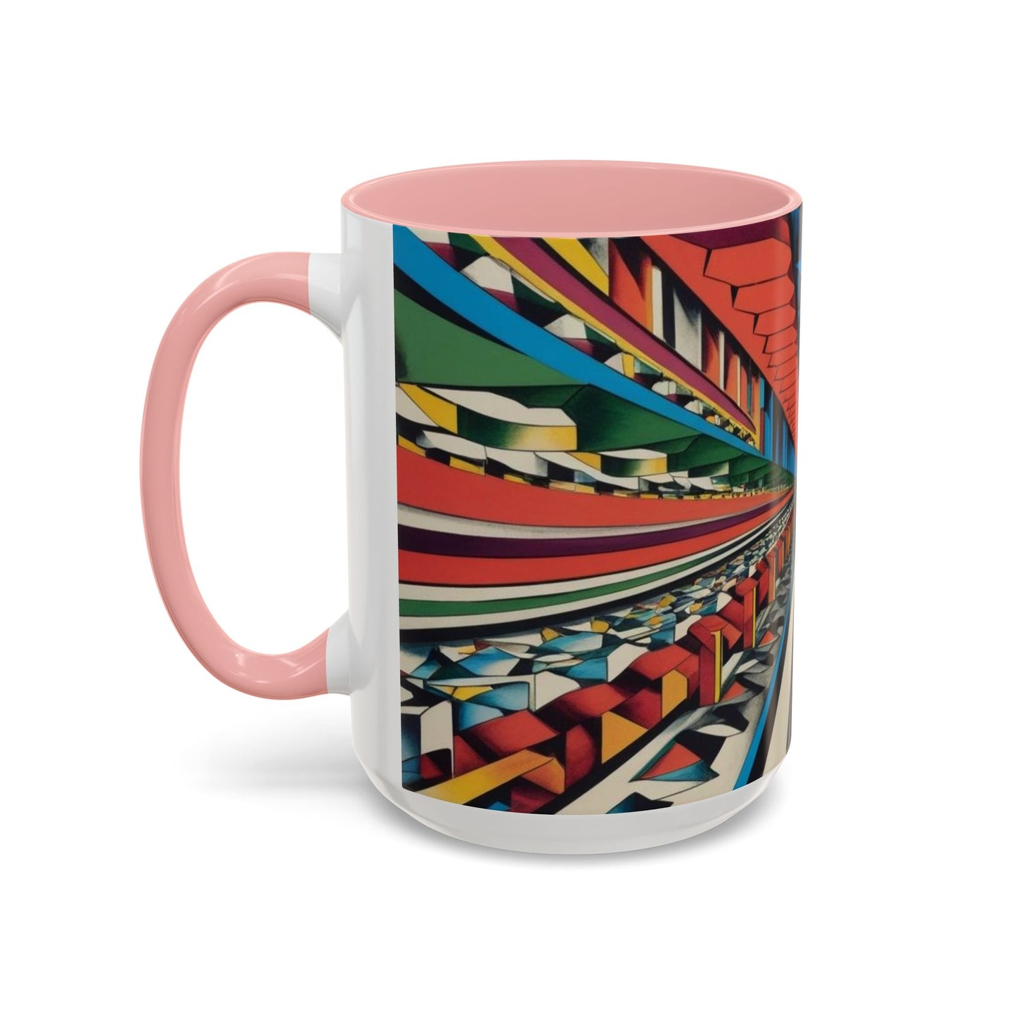 Optical Illusion Accent Mug – Ceramic Coffee Cup