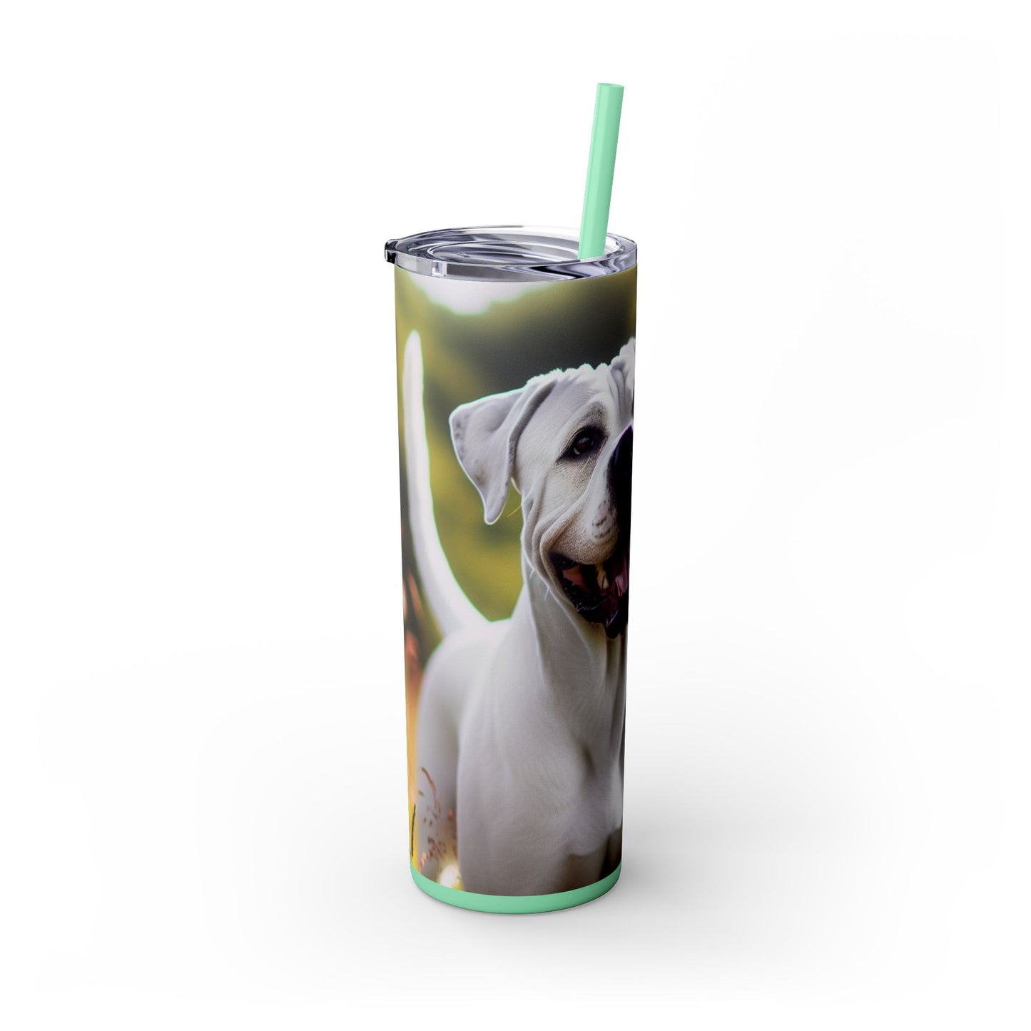 Vaso Dogo Argentino con pajita, 20 oz