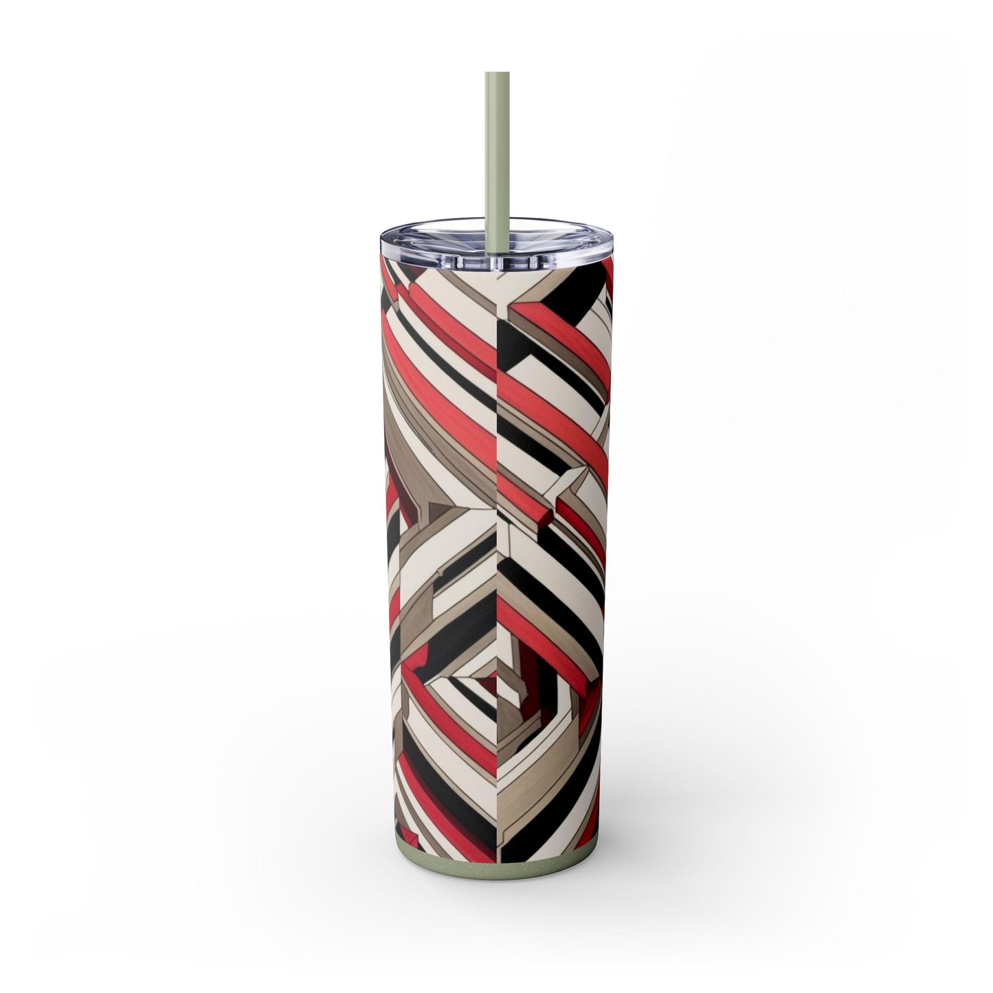 Optical Illusion Skinny Tumbler with Straw, 20oz