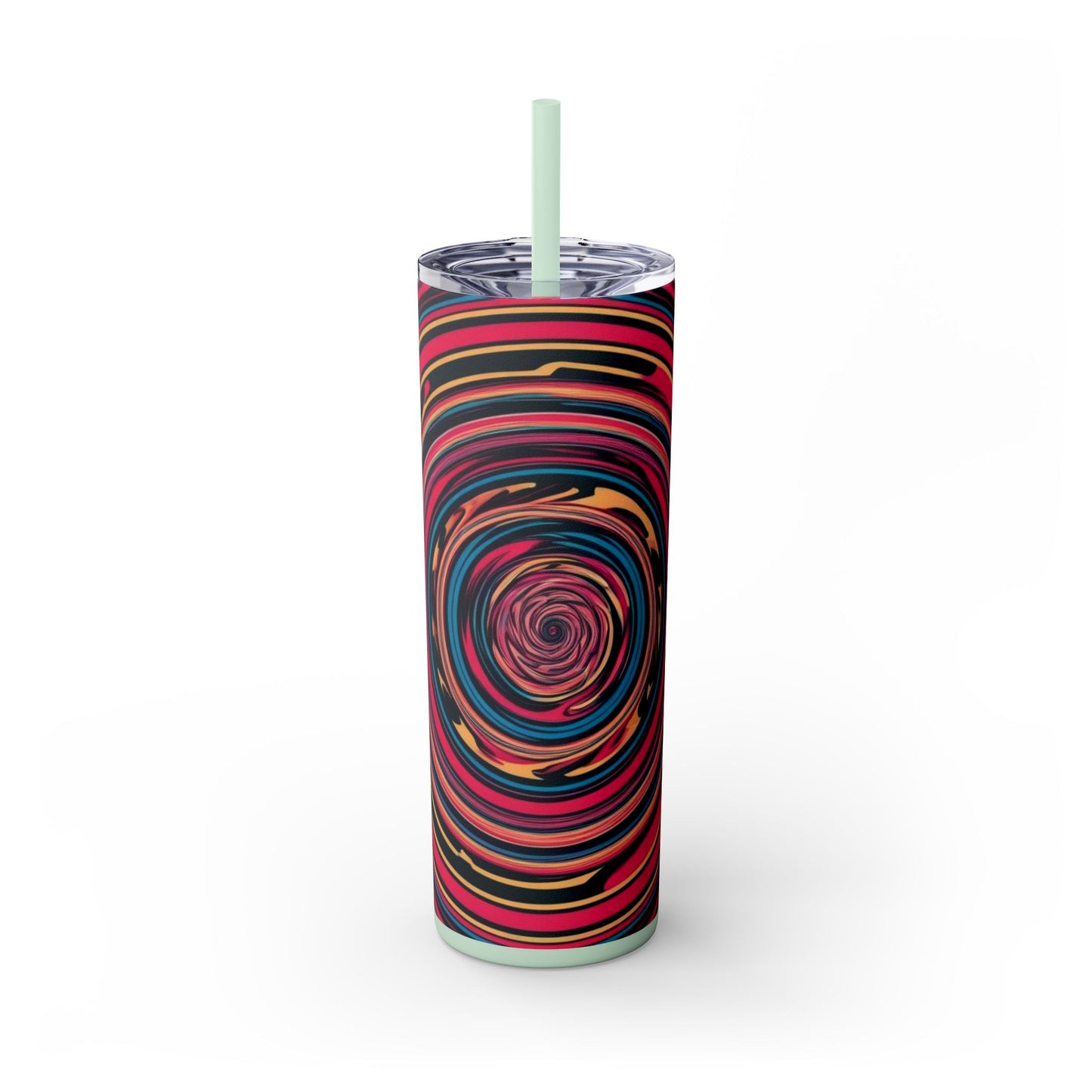 Optical Illusion Skinny Tumbler with Straw, 20oz