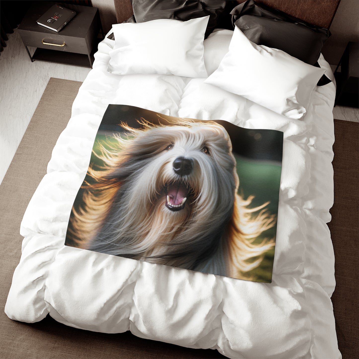 Bearded Collie Sweatshirt Blanket