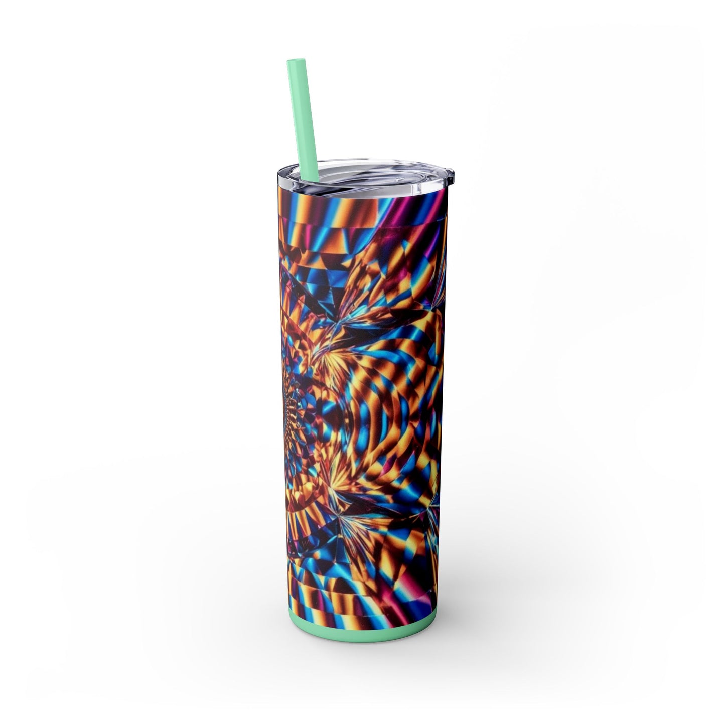 Optical Illusion Skinny Tumbler with Straw, 20oz