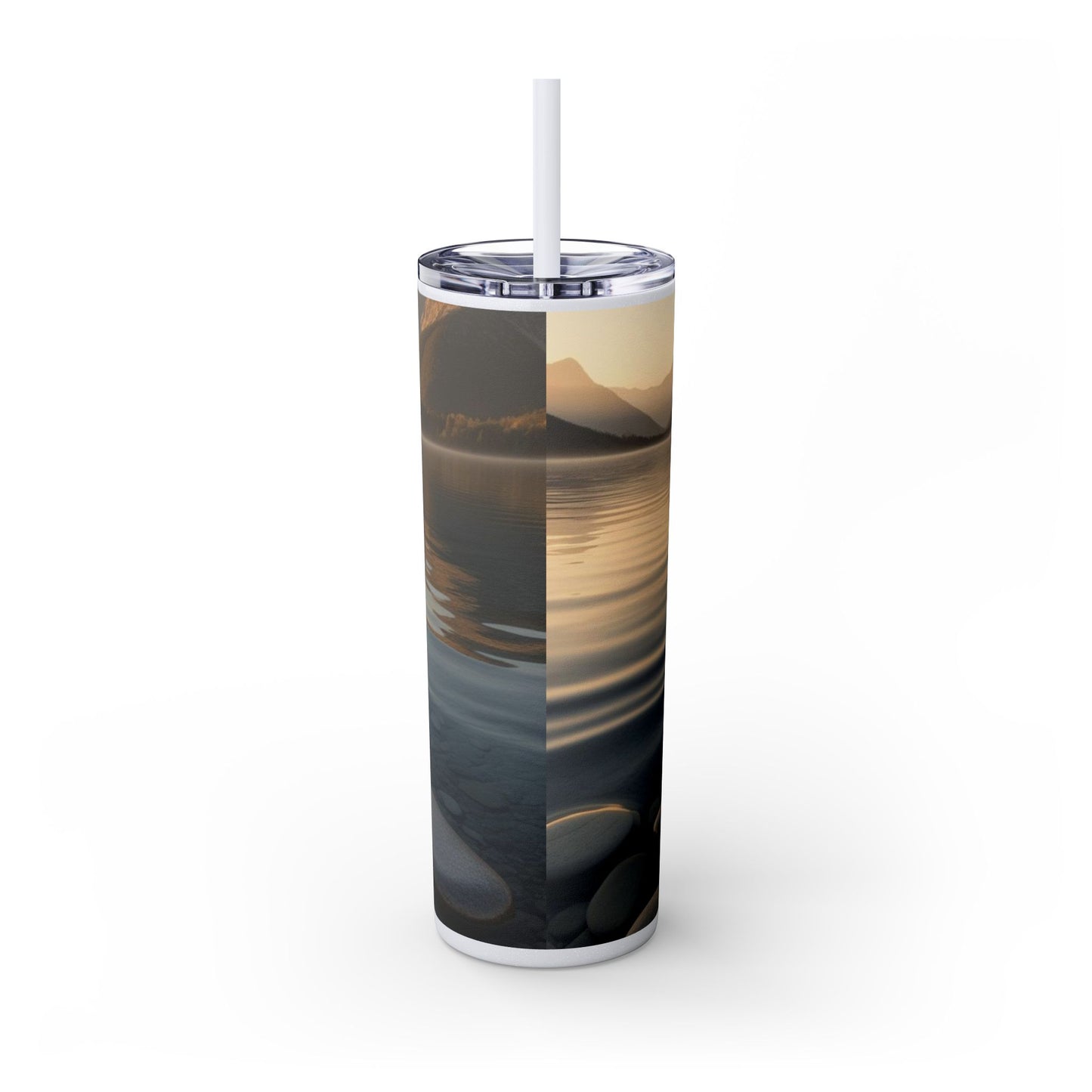 Ripple in a Mountain Lake Skinny Tumbler with Straw, 20oz