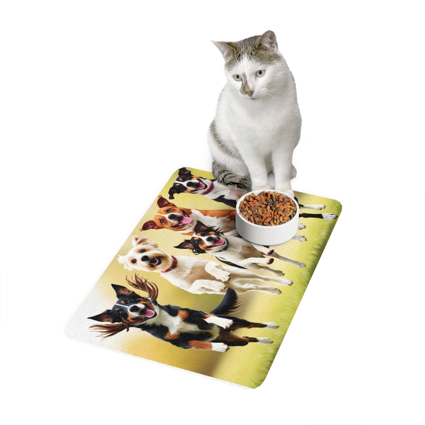 Pet Food Mat (12x18) - Jumping Dogs