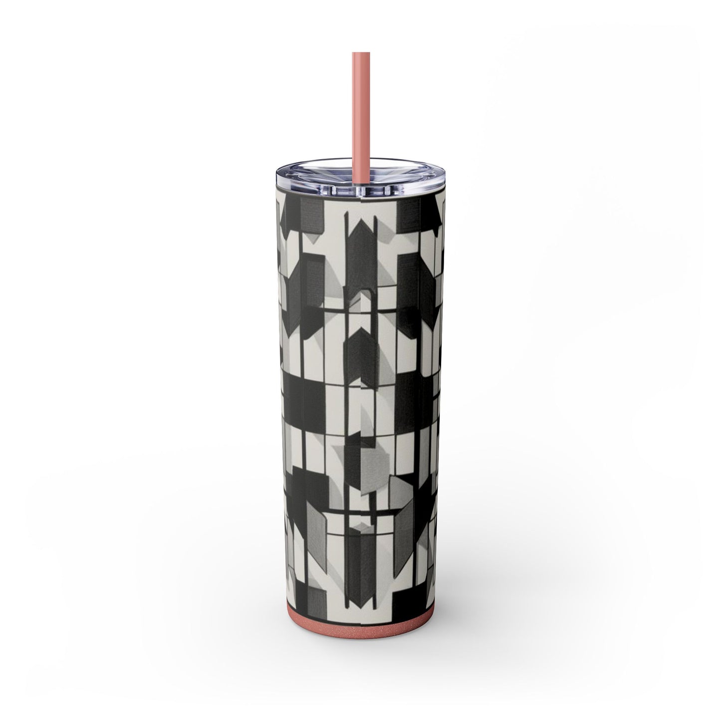 Optical Illusion Skinny Tumbler with Straw, 20oz
