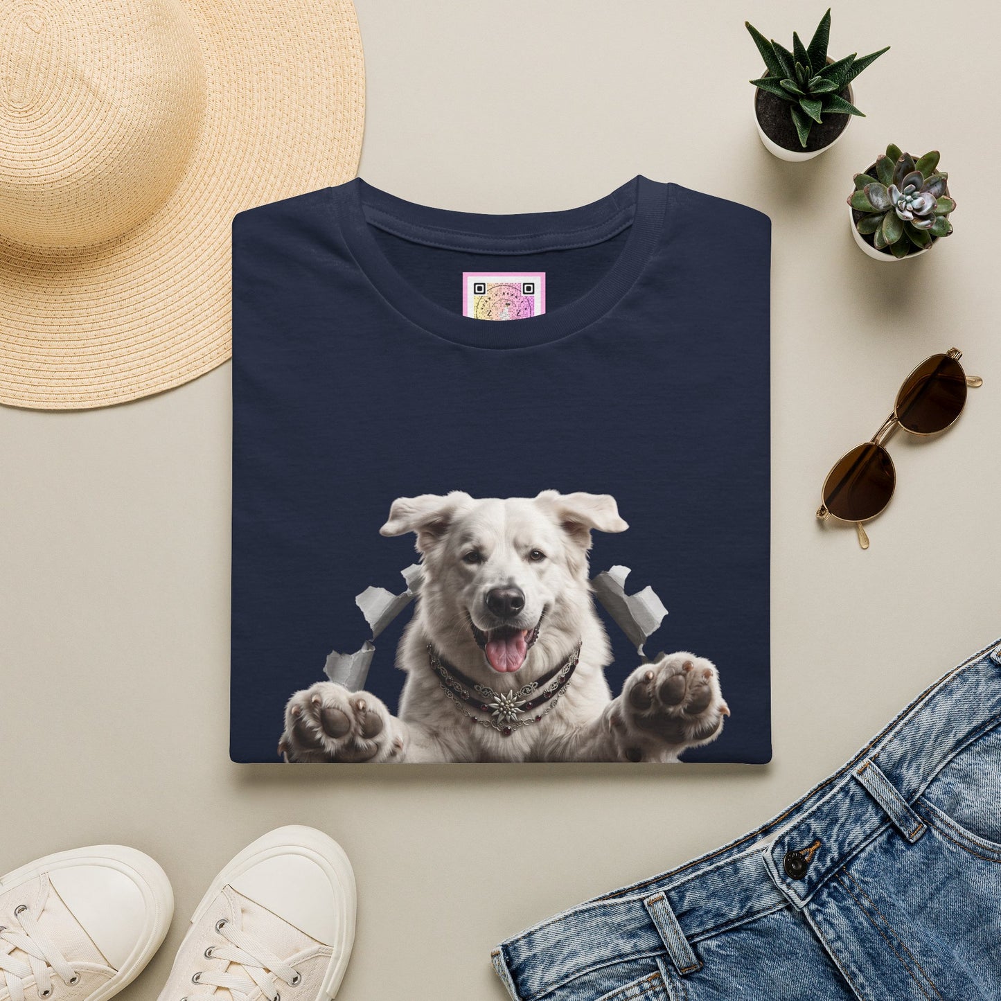 White Swiss Mountain Dog Tee Shirt