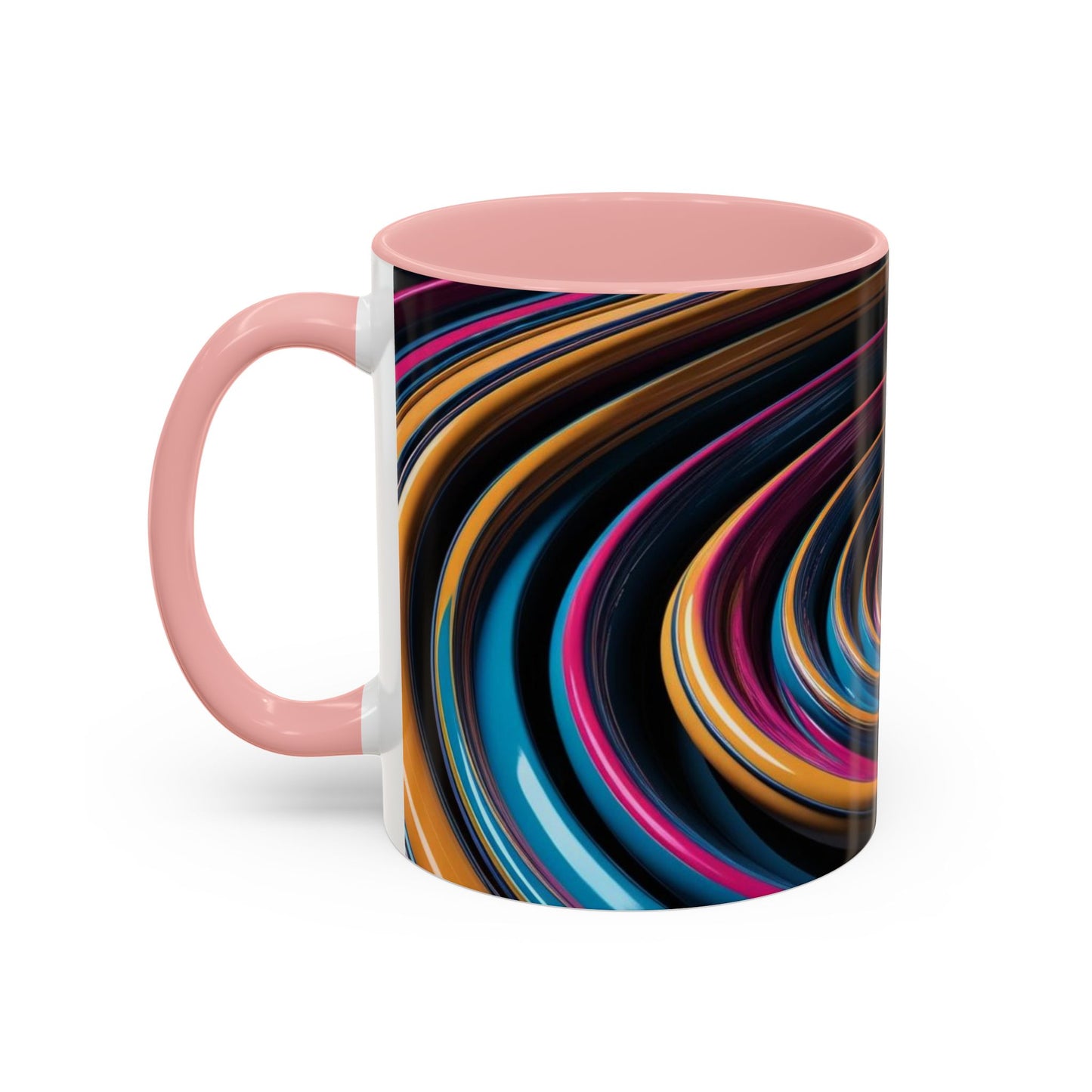 Optical Illusion Accent Mug – Ceramic Coffee Cup