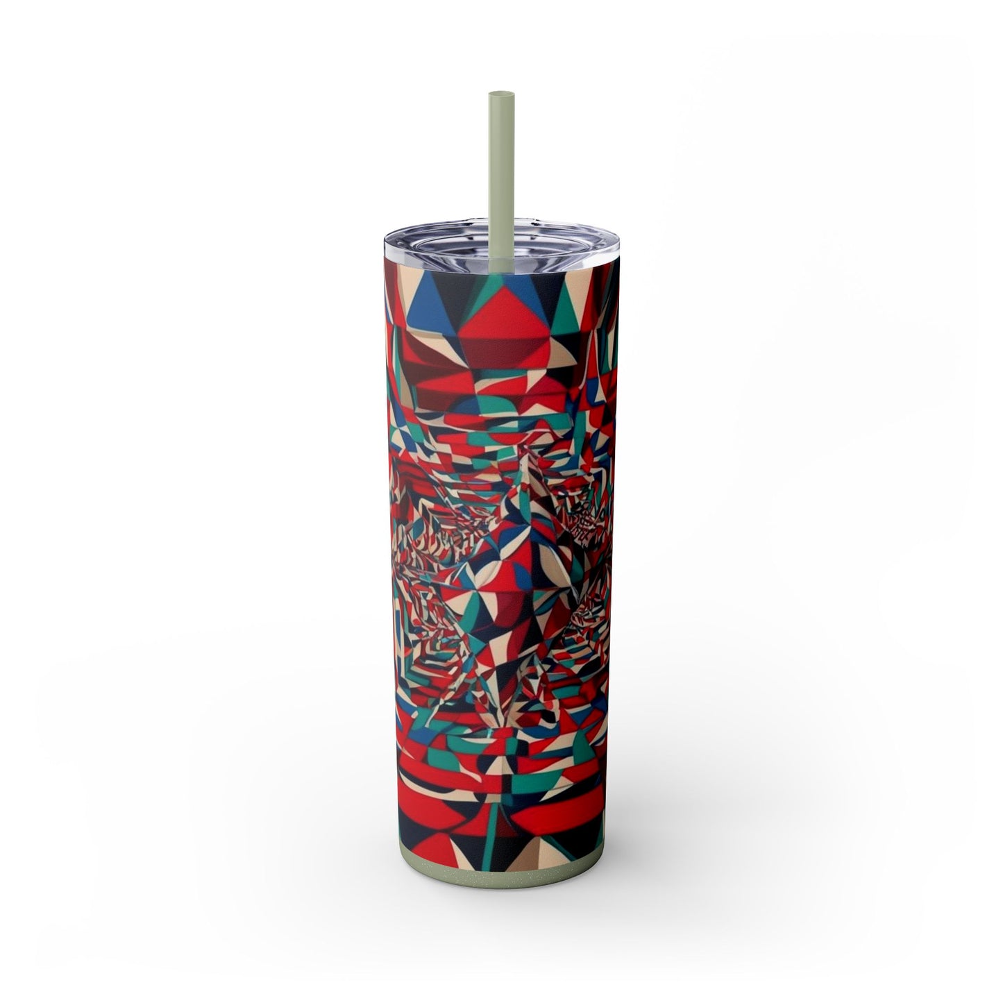 Optical Illusion Skinny Tumbler with Straw, 20oz