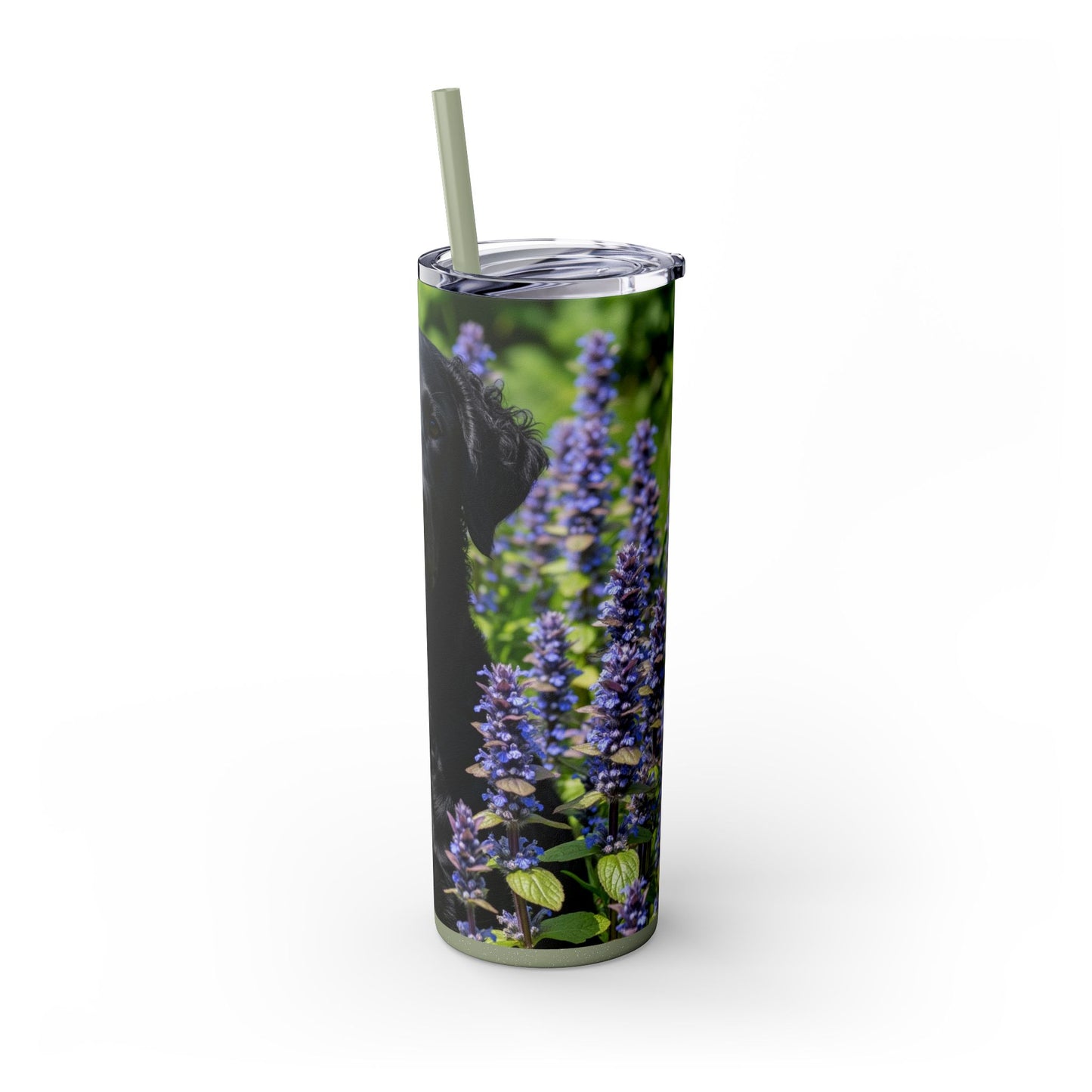 Gobelet isotherme à paille en forme de retriever à poil frisé, 590 ml